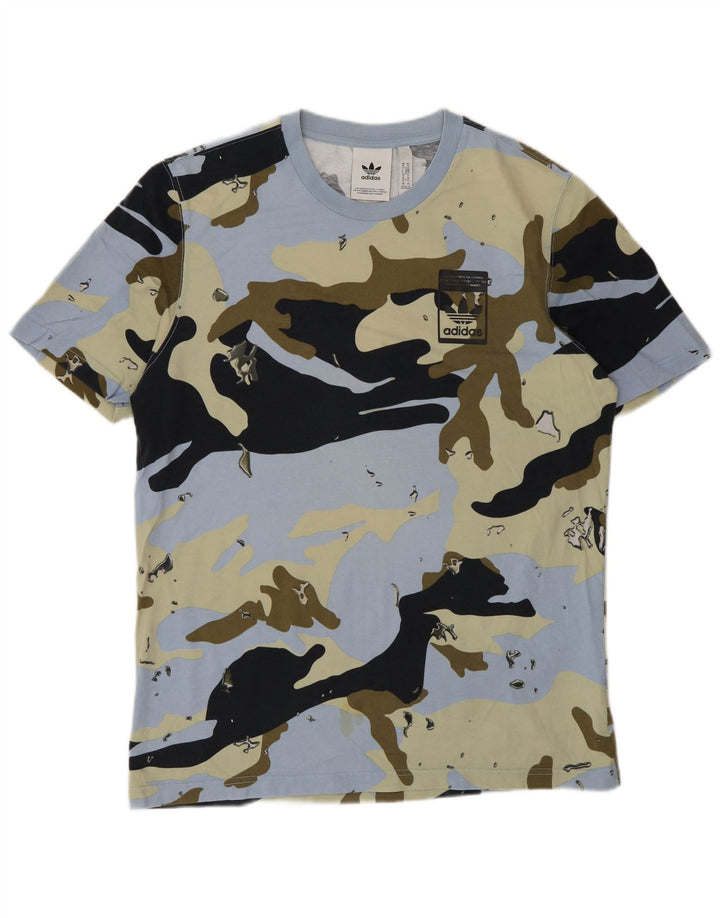 Adidas Męski T-Shirt Top Średni Wielobarwny Kamuflaż Bawełniany