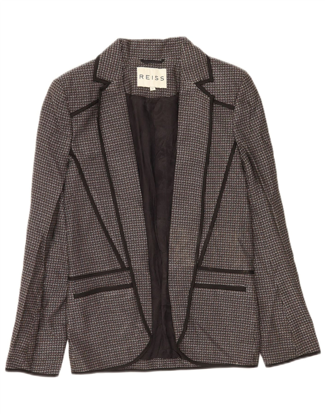 Damska marynarka Reiss Open Blazer UK 6 XS w czarną kratkę, wiskoza