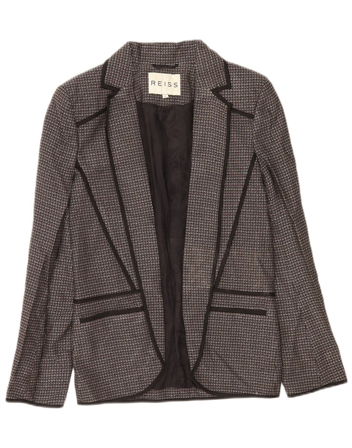Damska marynarka Reiss Open Blazer UK 6 XS w czarną kratkę, wiskoza