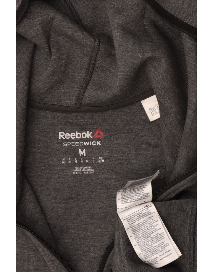 Męski sweter z kapturem i zamkiem REEBOK, średnioszary poliester