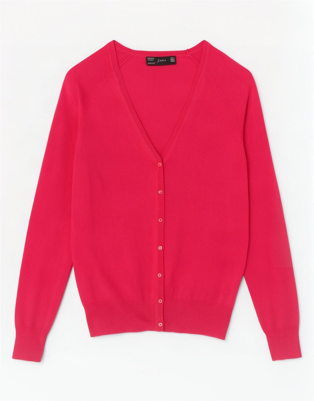 Sweter damski Zara UK 12 Średni różowy bawełniany