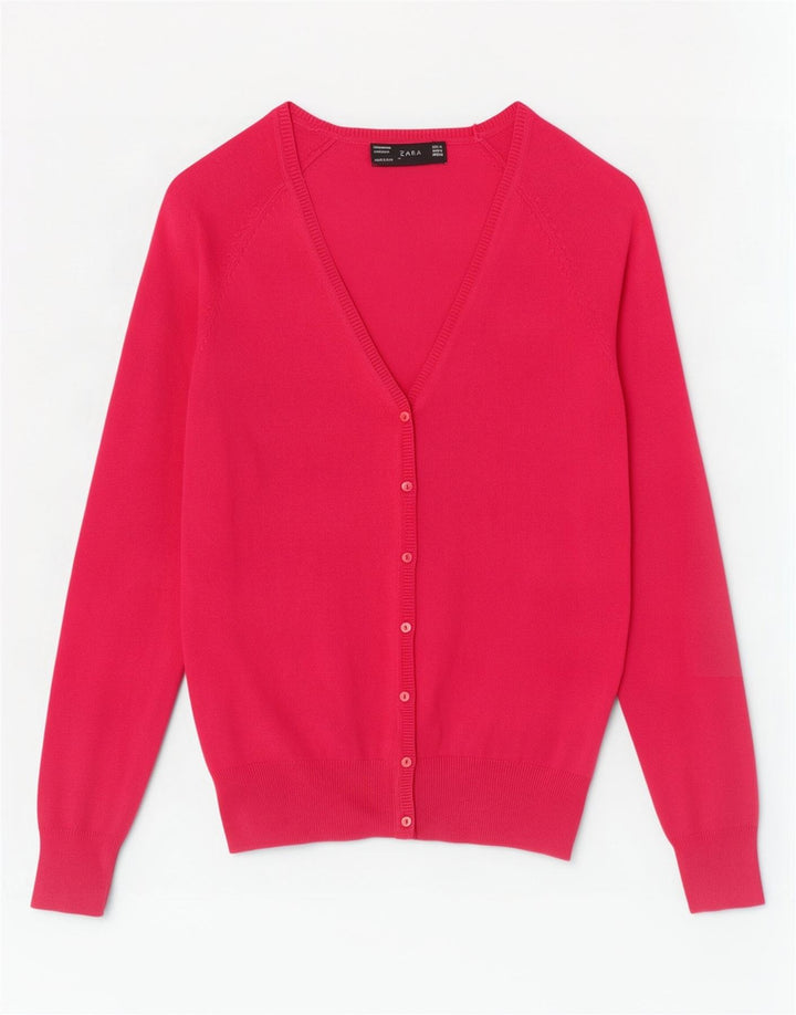 Sweter damski Zara UK 12 Średni różowy bawełniany