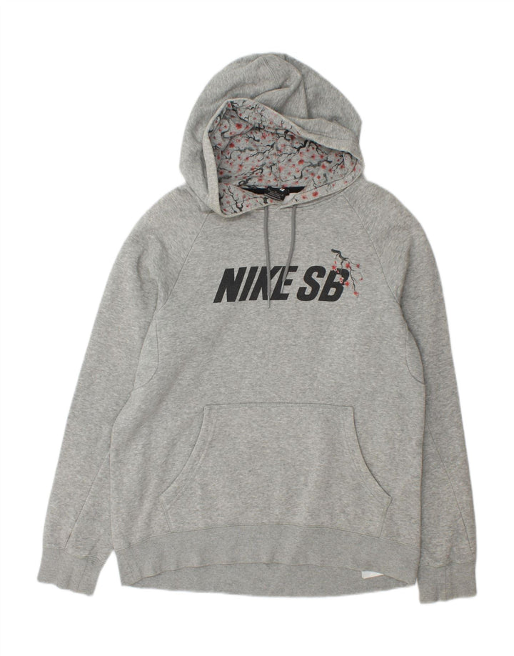 NIKE Mens Graphic Hoodie Jumper Medium Grey Cotton Vintage Nike and Second-Hand Nike from Messina Hembry 