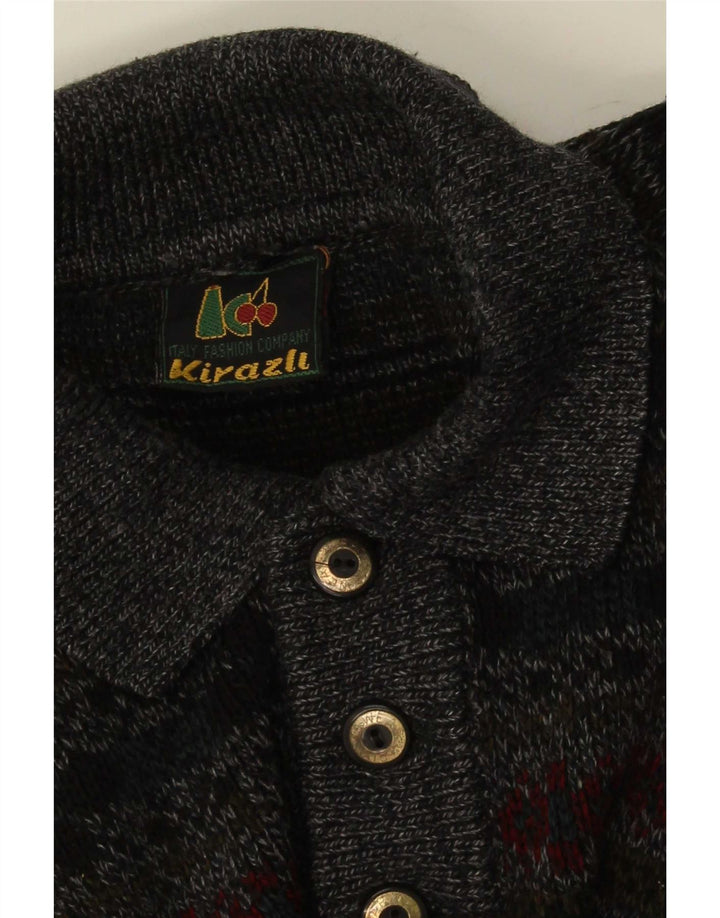 Męska koszulka polo Vintage XL, szara Fair Isle