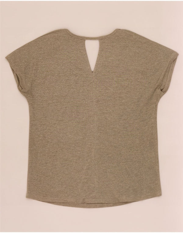 Damska koszulka oversize Massimo Dutti Top UK 6 XS Beżowa Wiskoza