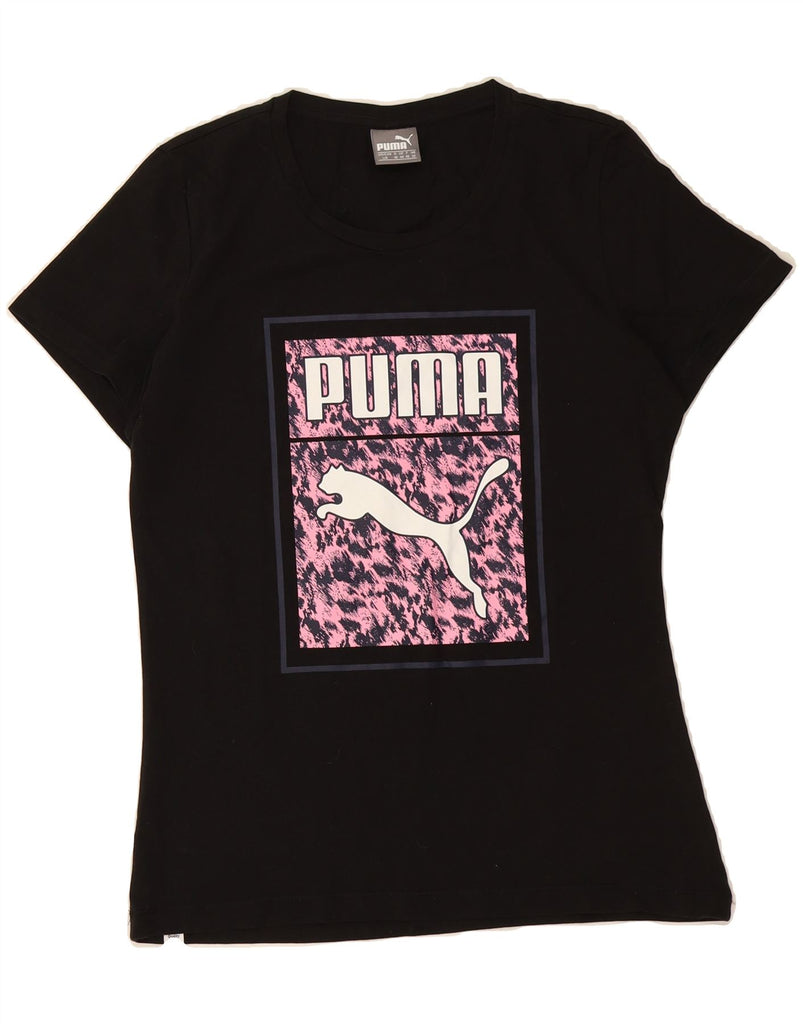 PUMA Womens Graphic T-Shirt Top UK 14 Large Black Cotton Vintage Puma and Second-Hand Puma from Messina Hembry 