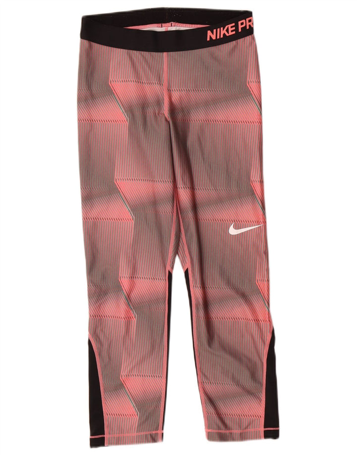 Damskie legginsy Nike Dri Fit Graphic UK 14 Średnioróżowe geometryczne