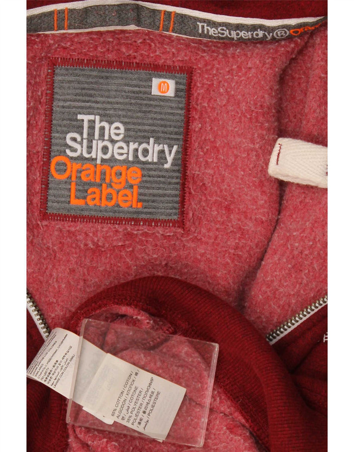 Męski sweter z kapturem i zamkiem Superdry, średnioczerwony, bawełniany