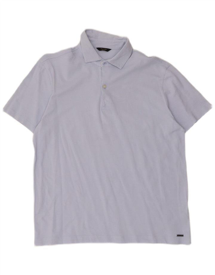 Męska koszulka polo Massimo Dutti, duża, niebieska, bawełniana