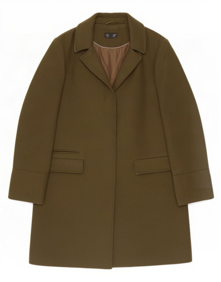 Topshop damski płaszcz UK 10, mały, khaki, poliester