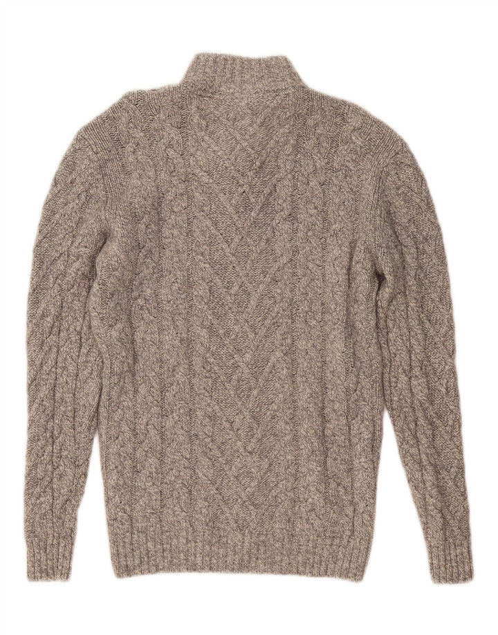 WESTBURY Męski sweter zapinany na guziki, średnioszary, wełniany