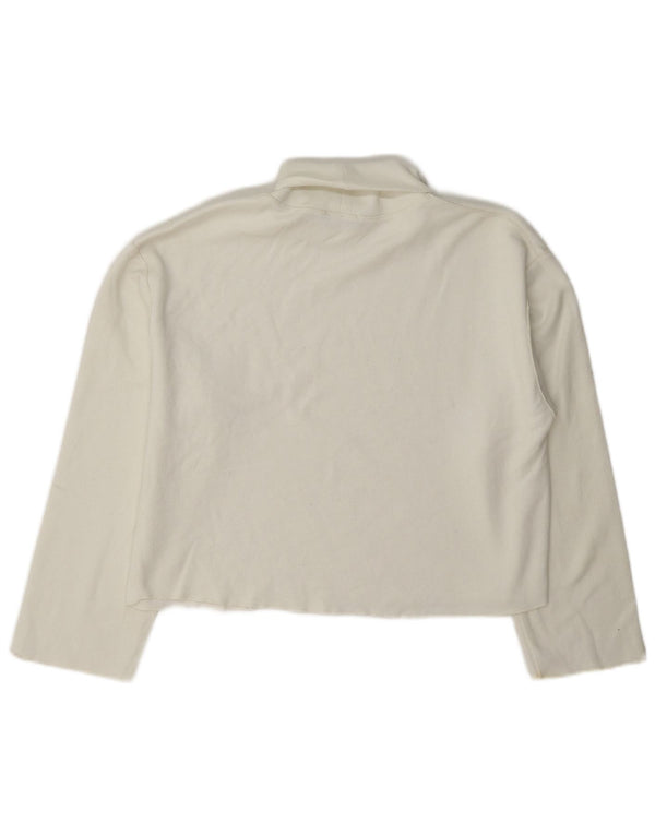 Damski sweter Zara Crop Oversize z golfem UK 10 Small White