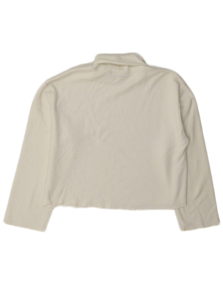 Damski sweter Zara Crop Oversize z golfem UK 10 Small White