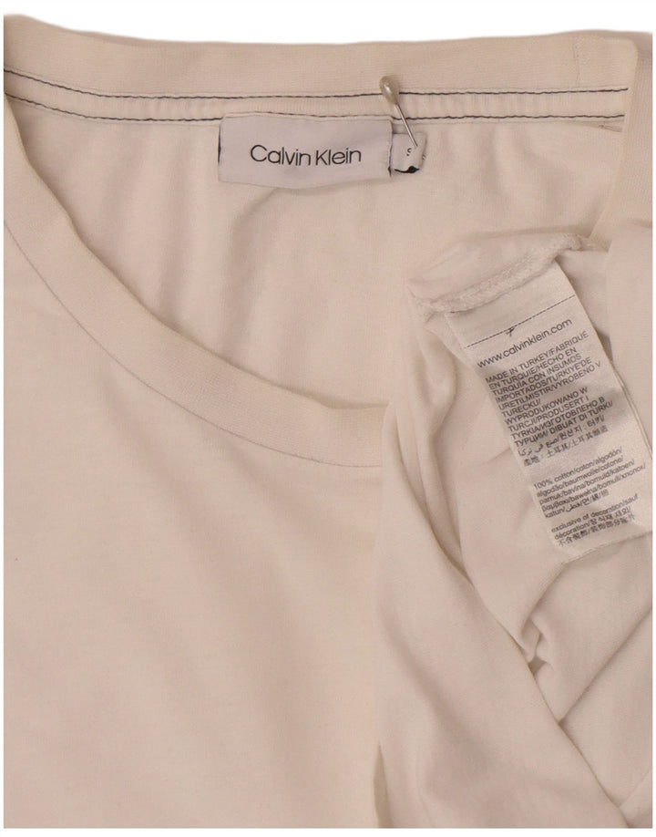 T-shirt męski Calvin Klein, mały, biały, bawełniany