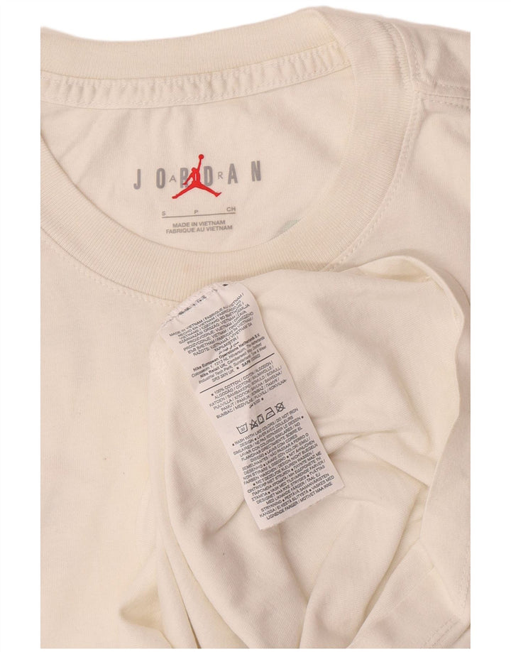 Męski T-shirt z grafiką Jordan, mały, biały, bawełniany