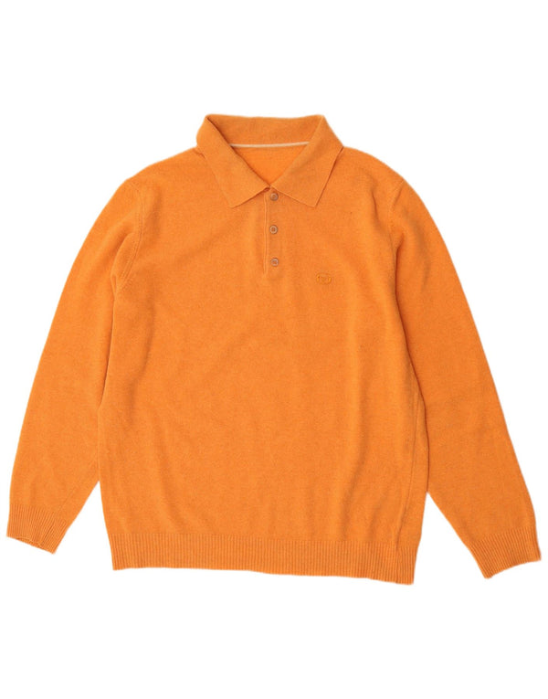 Męski sweter polo Sergio Tacchini XL, pomarańczowa wełna