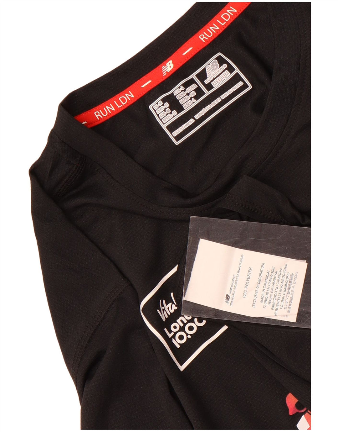 Męski T-shirt z grafiką New Balance, średni czarny poliester