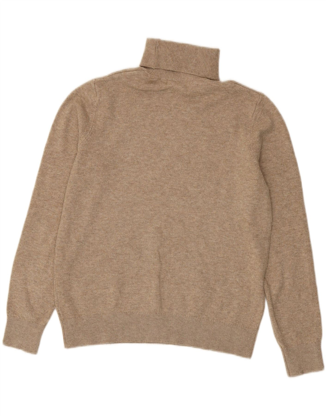 Marks & Spencer Damski sweter z golfem, UK 10, mały, beżowy poliester