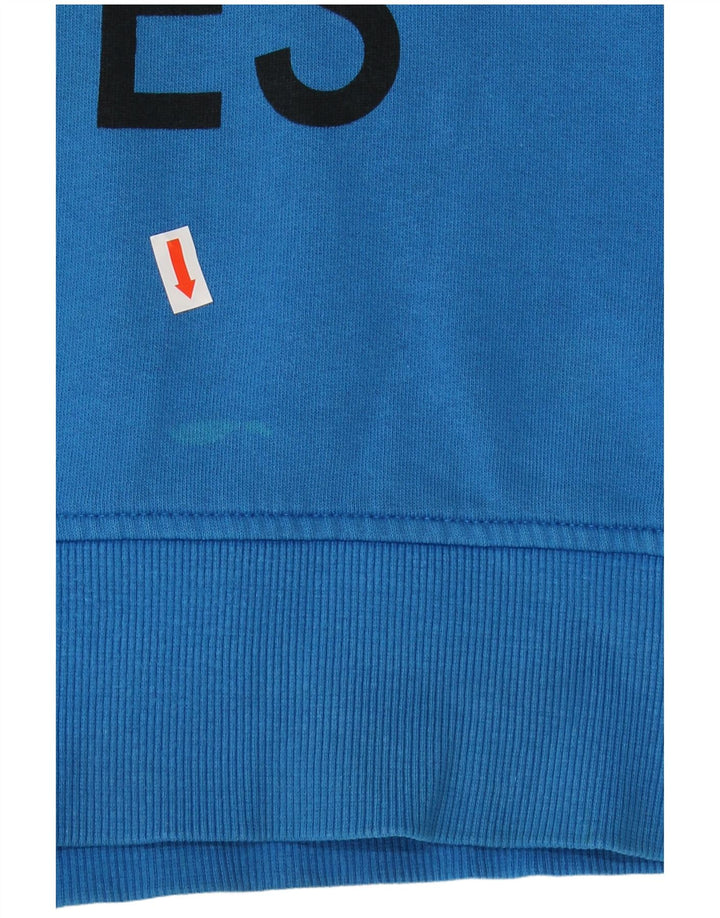 Męski sweter z kapturem i grafiką JACK & JONES XL, niebieski, bawełniany