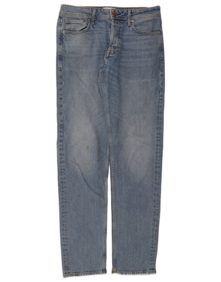 Męskie proste dżinsy Jack & Jones W31 L34 Niebieskie bawełniane