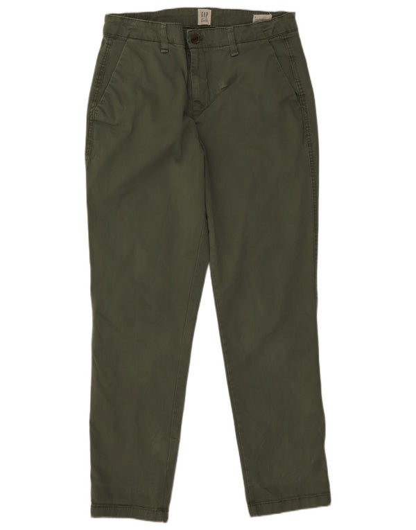 Wąskie, przycięte spodnie damskie Gap Girlfriend US 6 Medium W30 L26 Khaki
