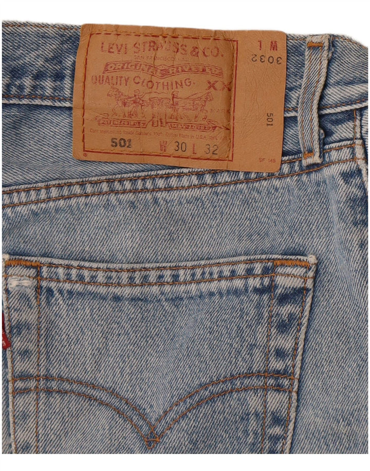 Damskie spodnie jeansowe Levi's 501 z wysokim stanem W30, średni niebieski