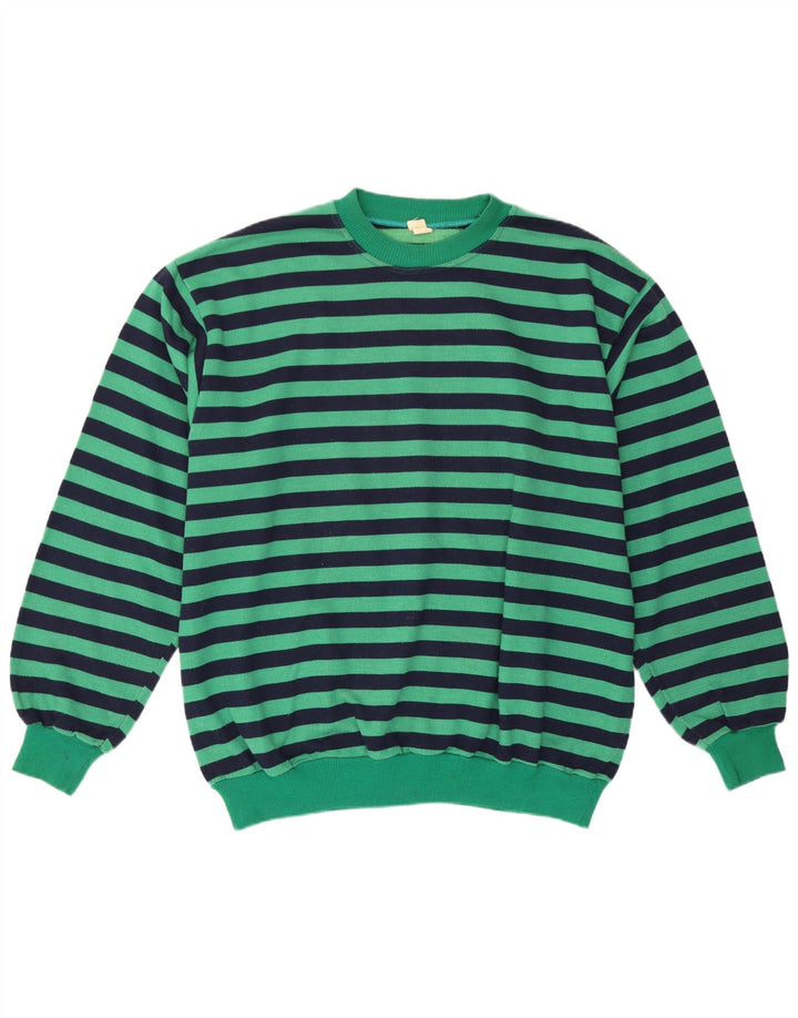 Bluza męska w stylu vintage, duża, bawełniana w zielone paski