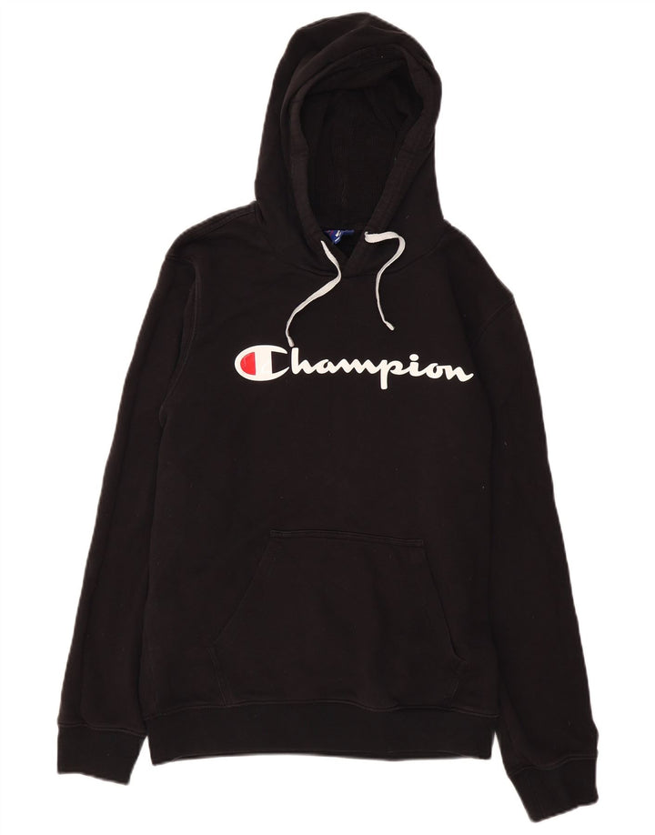 Męski sweter z kapturem Champion Graphic, średni czarny, bawełniany