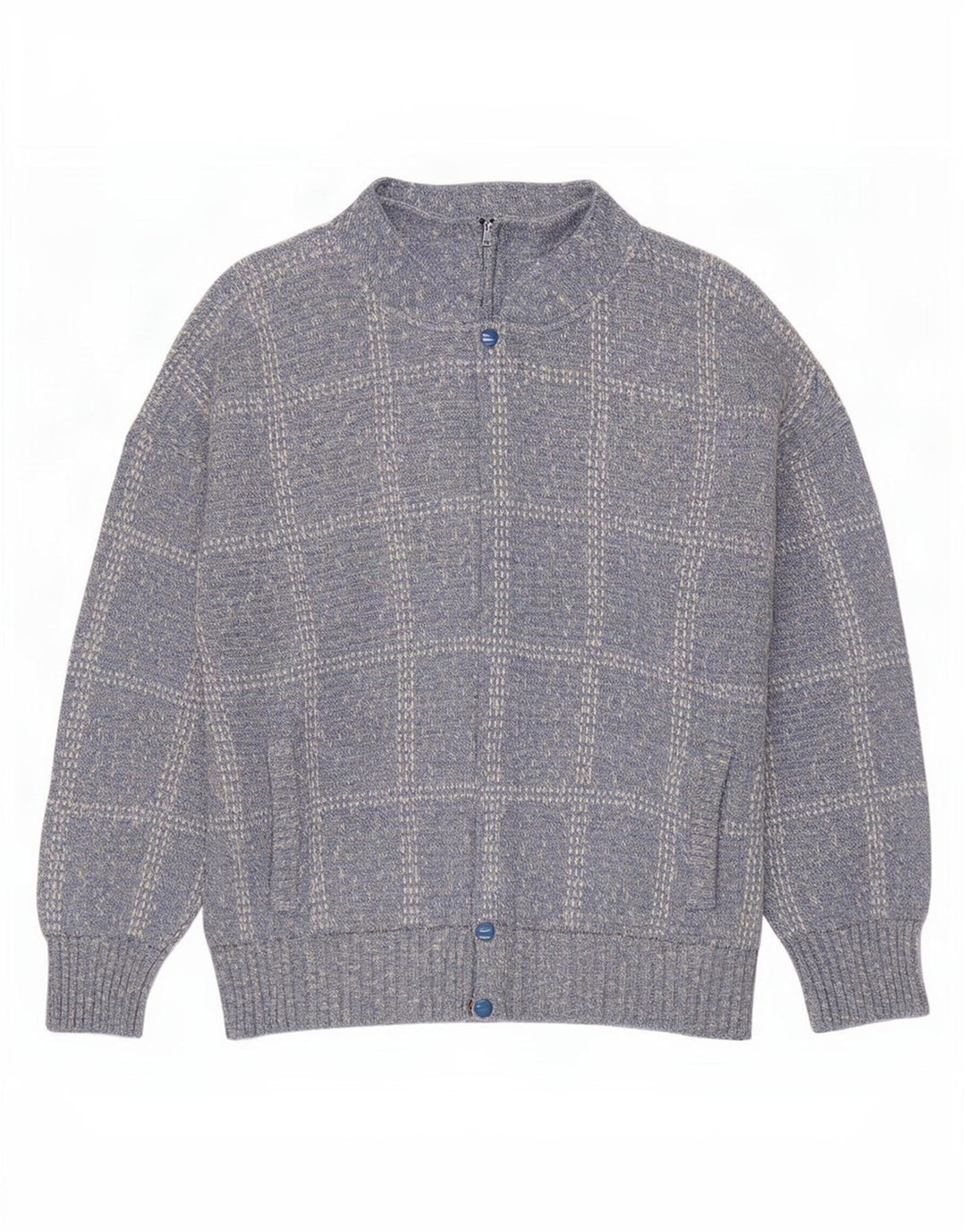 Sweter męski Rodes XL w niebieską kratkę, akryl