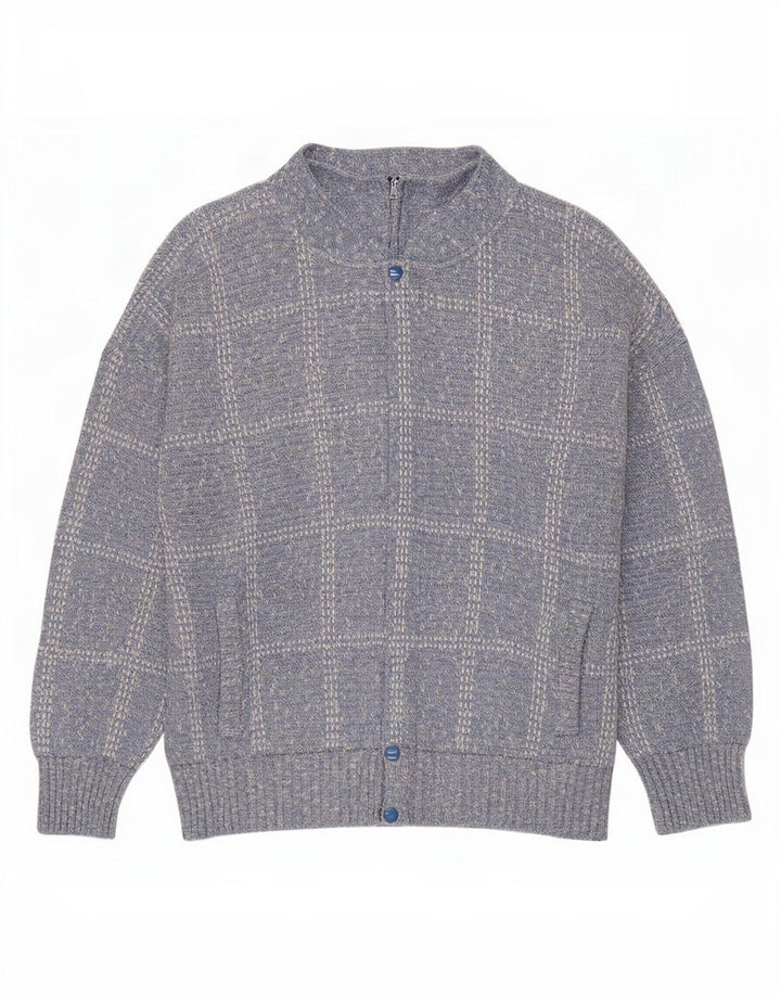 Sweter męski Rodes XL w niebieską kratkę, akryl