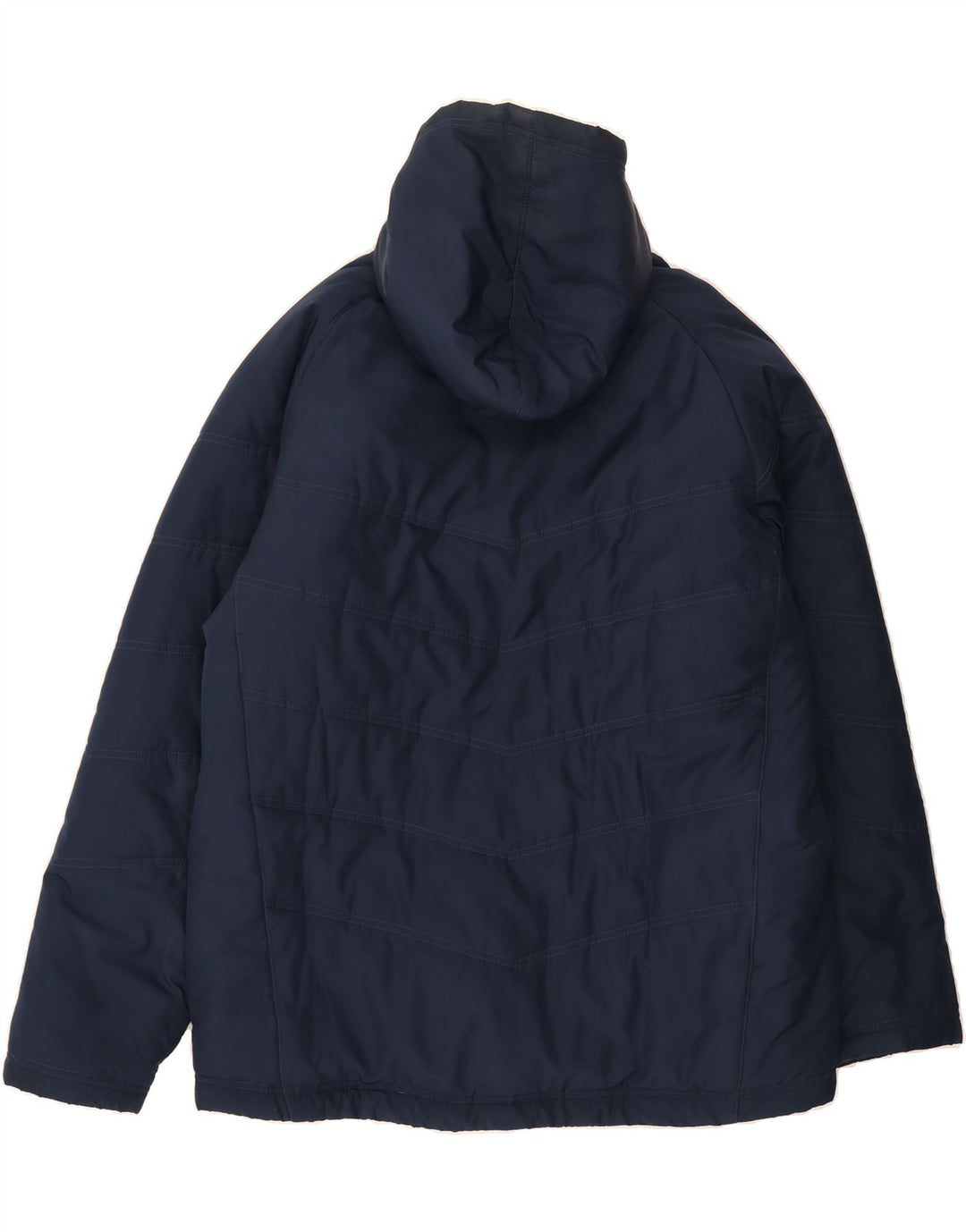 REEBOK Mens Hooded Padded Jacket UK 42 XL Navy Blue Polyester Vintage Reebok and Second-Hand Reebok from Messina Hembry 