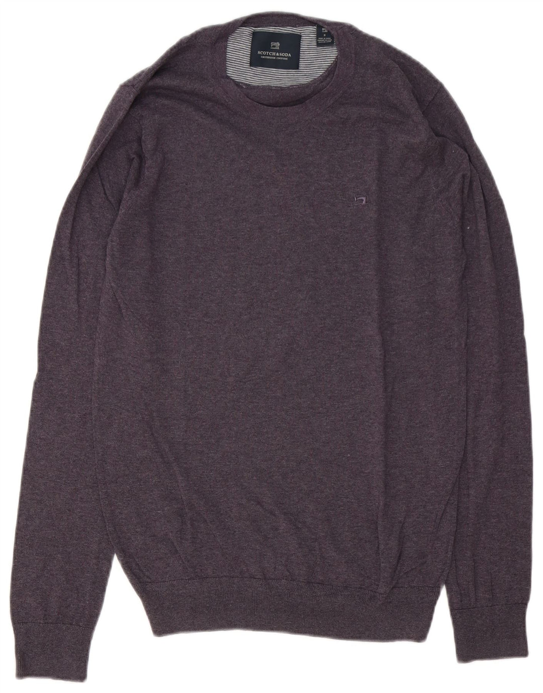 Męski sweter z okrągłym dekoltem Scotch & Soda, mały fioletowy