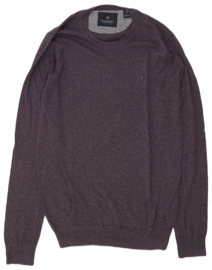 Męski sweter z okrągłym dekoltem Scotch & Soda, mały fioletowy