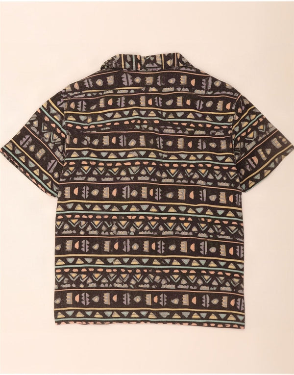 Męska koszula z krótkim rękawem Pull & Bear XL, czarna, geometryczna