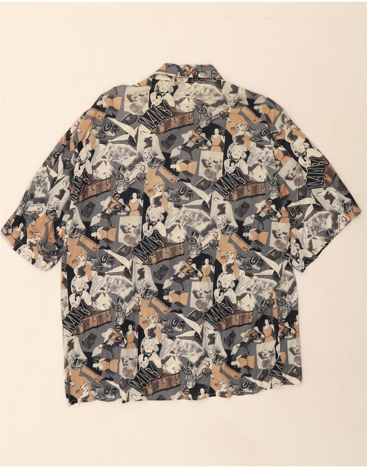 VINTAGE Mens Abstract Pattern Short Sleeve Shirt Large Multicoloured Vintage Vintage and Second-Hand Vintage from Messina Hembry 