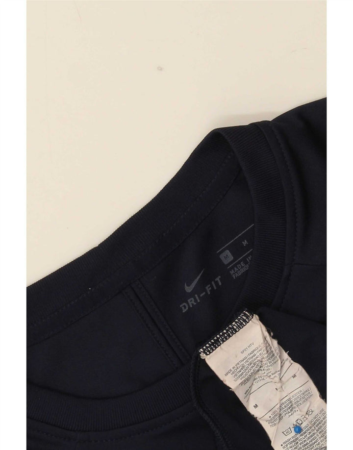 Męska koszulka Nike Dri Fit Top, średni granatowy poliester z blokami kolorów