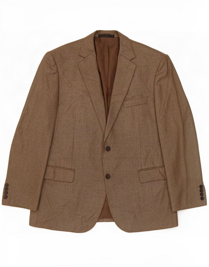 Marks & Spencer Męska marynarka zapinana na 2 guziki, UK 44 XL, brązowy poliester