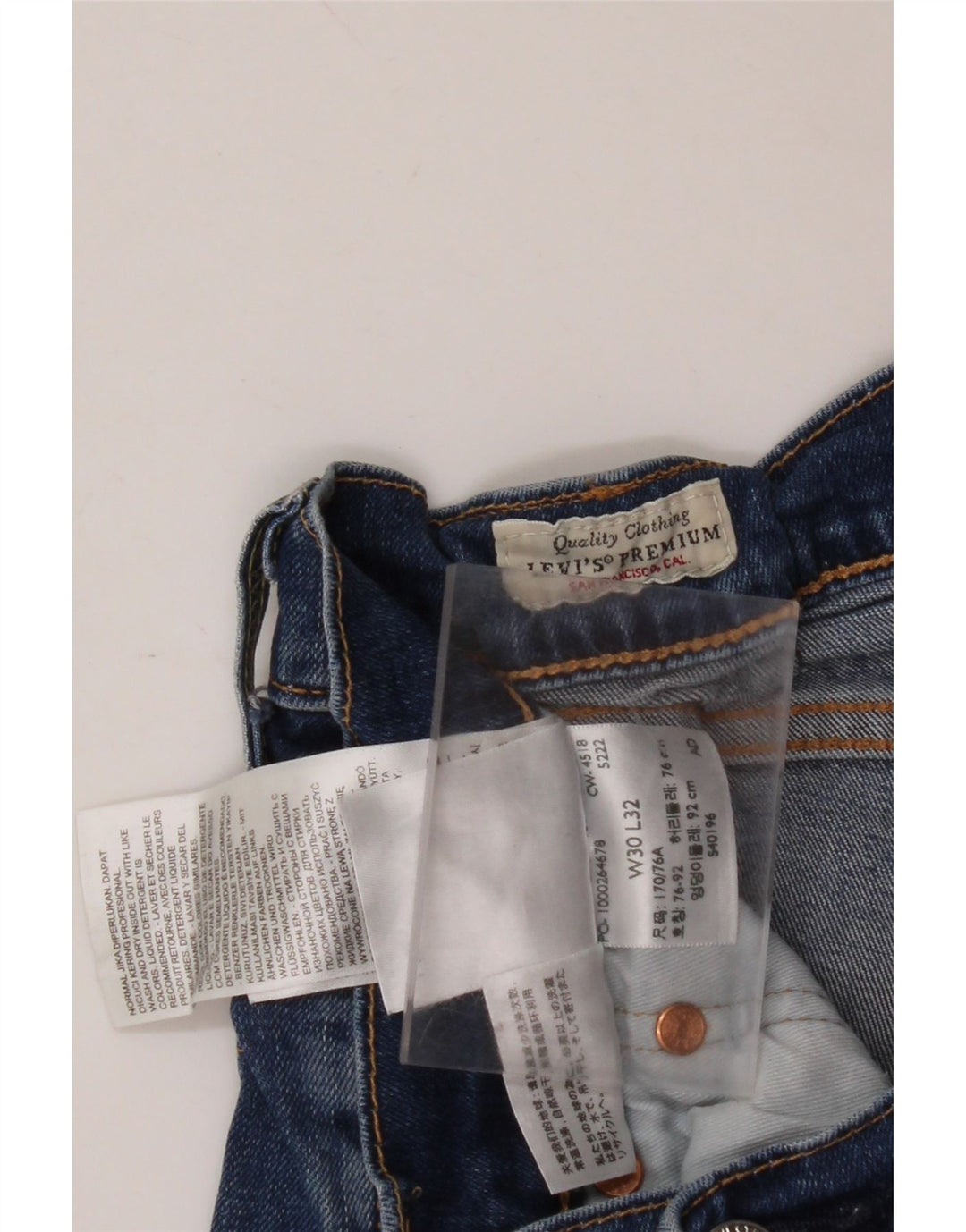 Męskie jeansy slim fit LEVI'S W30 L32 Niebieskie bawełniane