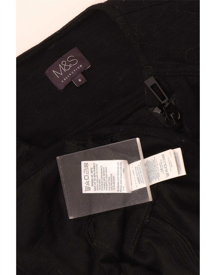 Marks & Spencer Damska kurtka racer UK 8, mała, czarna, bawełniana