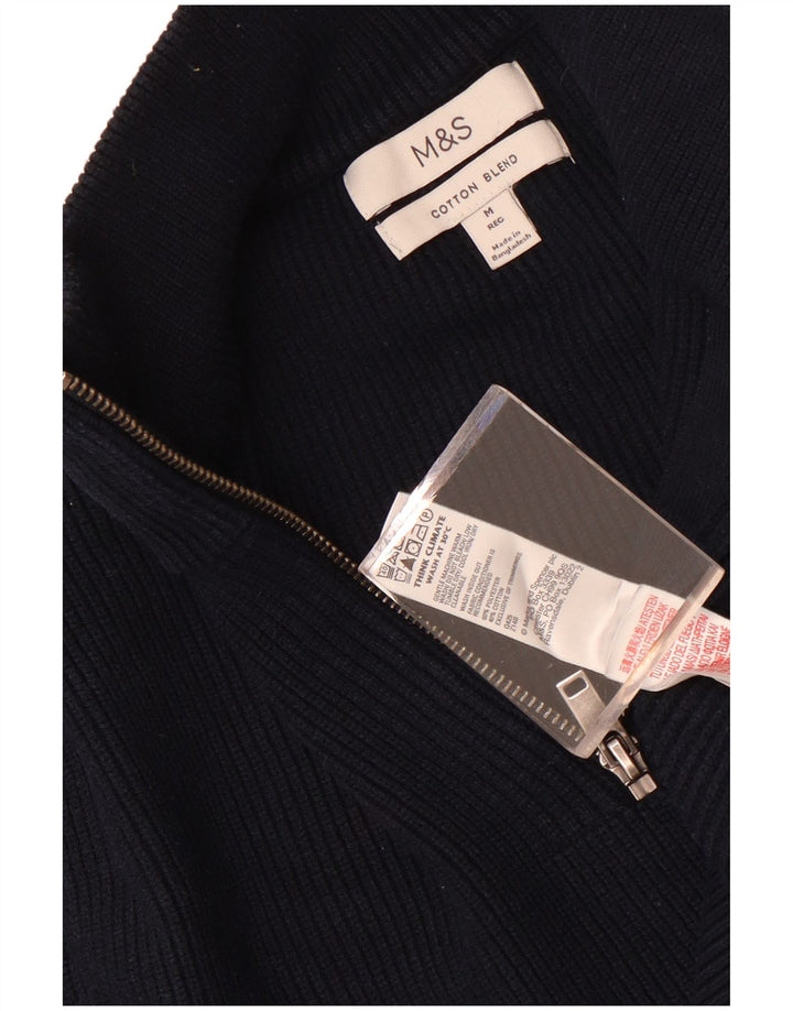 Marks & Spencer Damski sweter z zamkiem błyskawicznym UK 14, średni granatowy