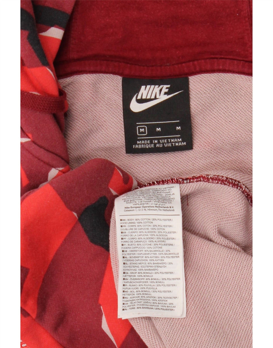 Męski sweter z kapturem i zamkiem NIKE Eintracht Frankfurt, średni burgund