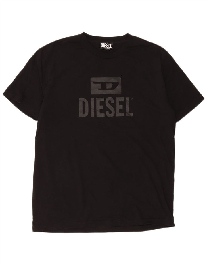 Męska koszulka z grafiką Diesel, średnia czarna