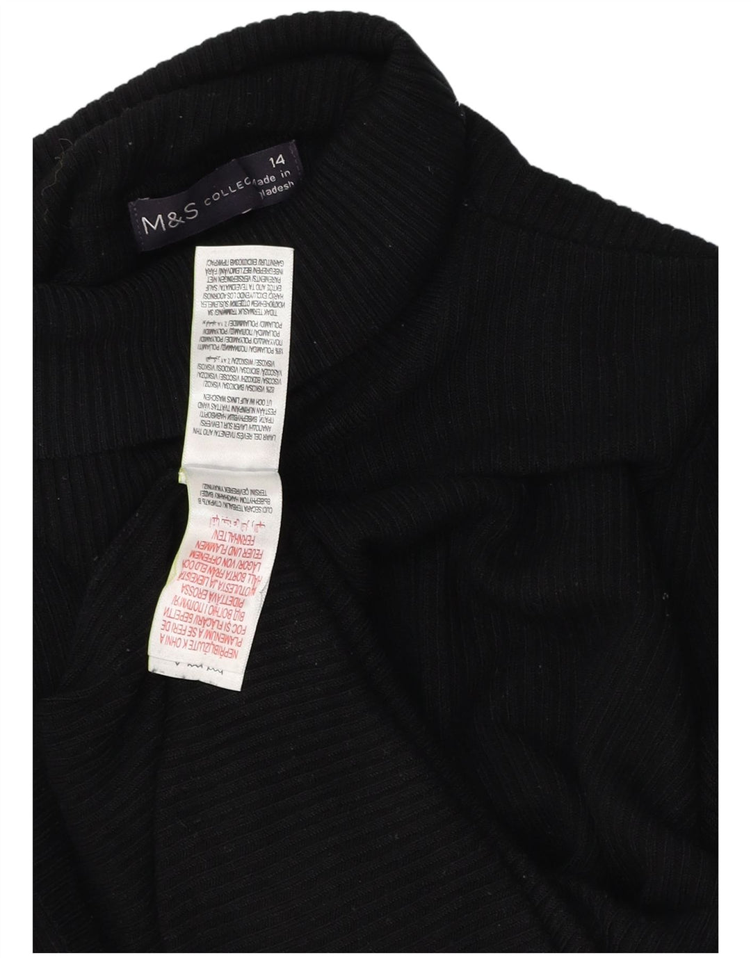 Marks & Spencer Damski sweter z golfem UK 14 Średni czarny wiskoza