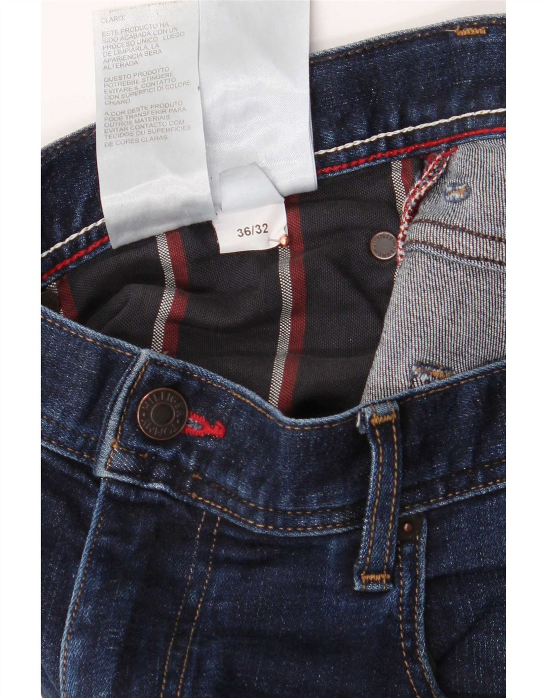 Męskie jeansy slim fit Tommy Hilfiger W36 L32 Granatowa bawełna