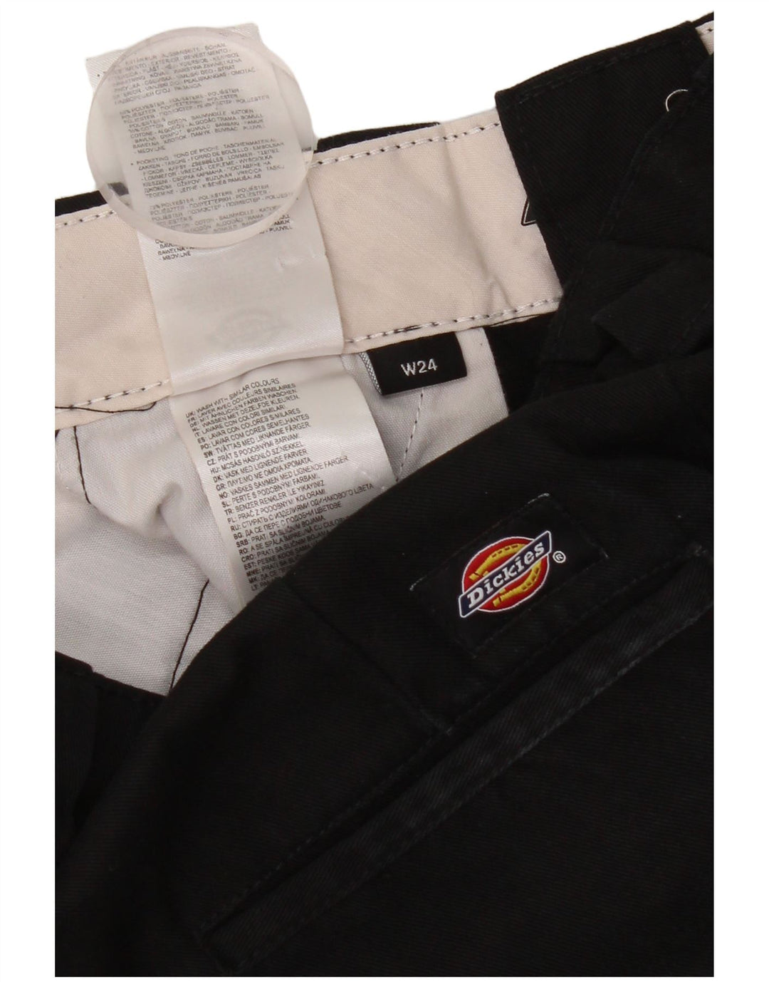 Damskie spodnie chino Dickies z szeroką nogawką W24 L30 Czarny poliester