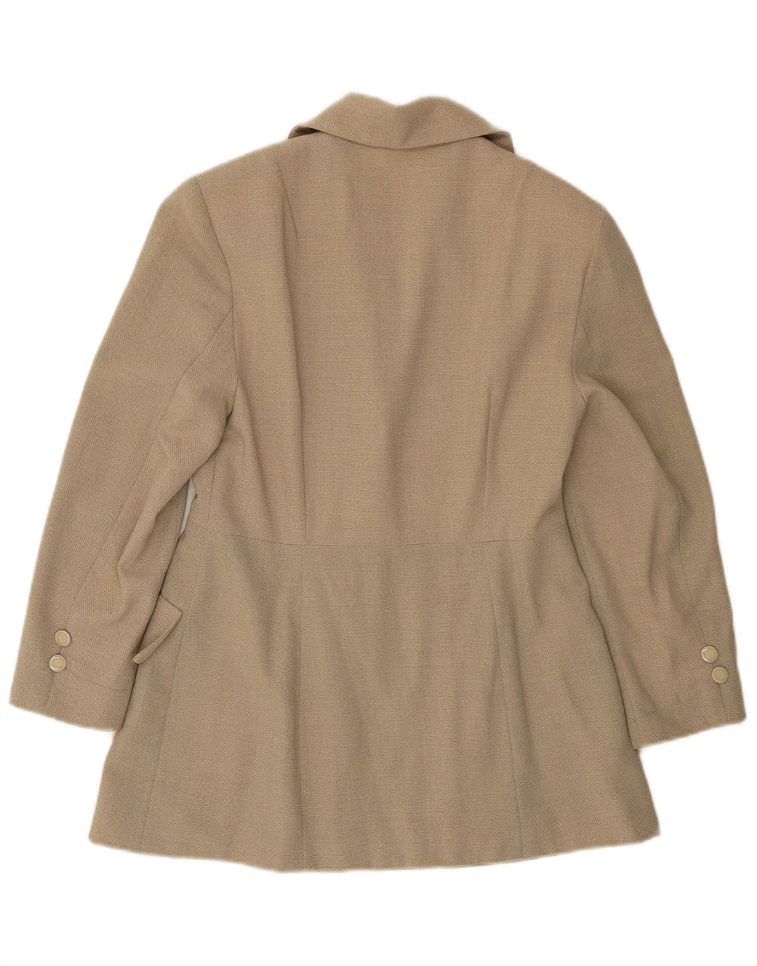 Vintage damska marynarka zapinana na 3 guziki i rękaw 3/4 UK 12 średni beż