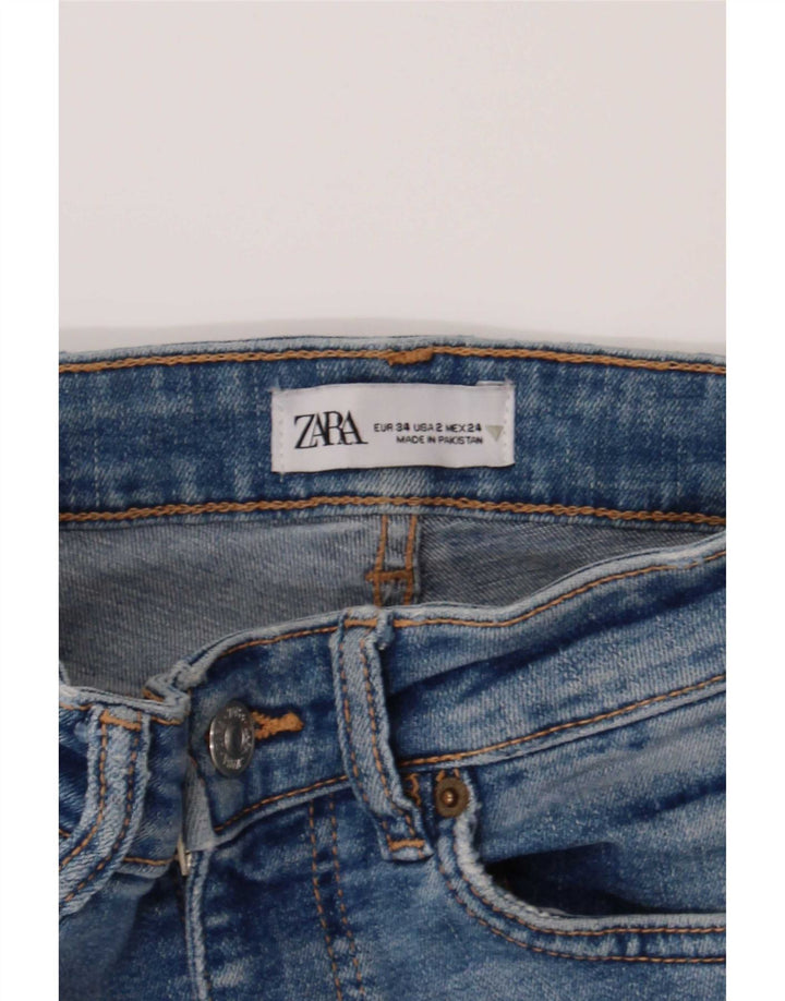 Damskie jeansy rozkloszowane Zara EU 34 2XS W24 L30 Niebieskie