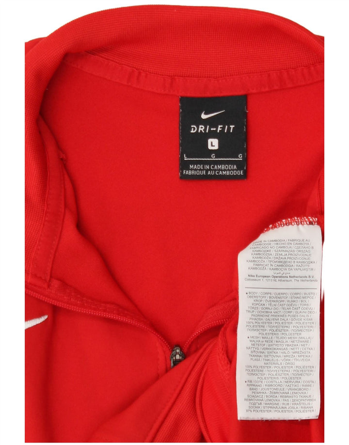 Męska kurtka dresowa Nike Dri Fit, duża, czerwona, poliestrowa