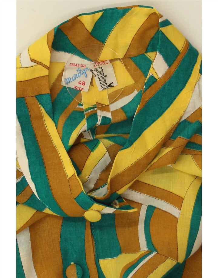 Vintage damska sukienka typu shift bez rękawów IT 48 XL, wielokolorowa, geometryczna
