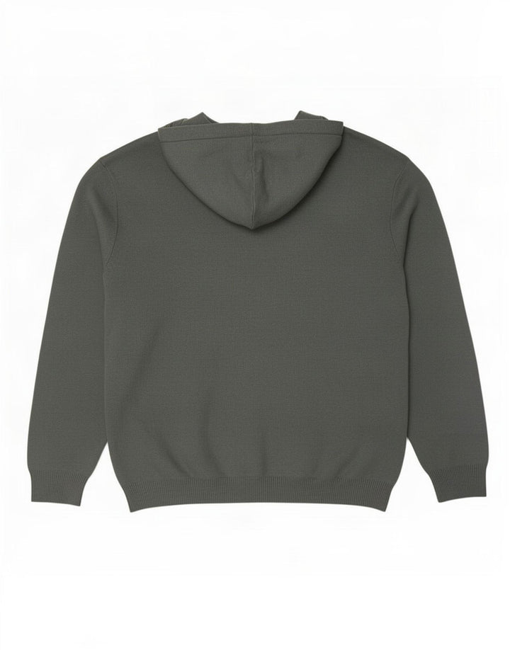 Męski sweter z kapturem Zara, duży, szary, wiskoza